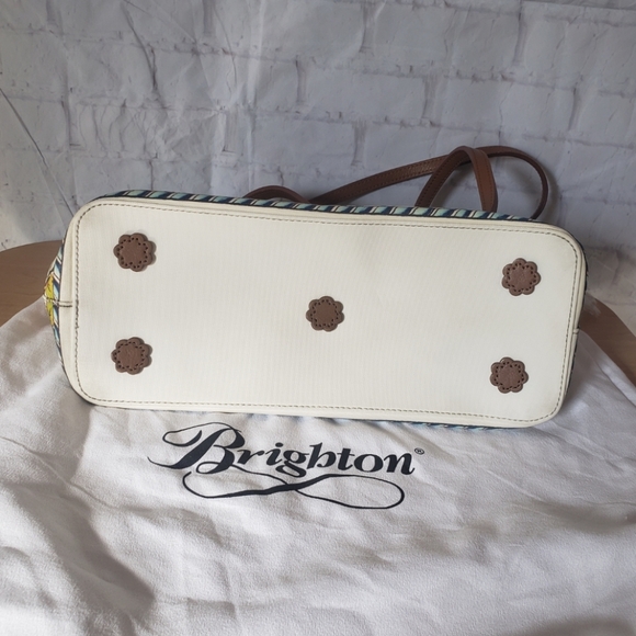 Brighton tote shoulder purse floral leather+coated canvas bella lucca - Picture 3 of 9